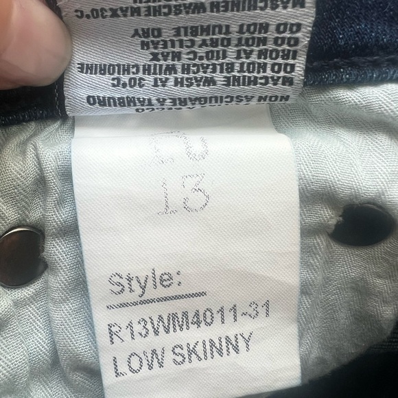 R13 Low Skinny. Like new! - Picture 6 of 7